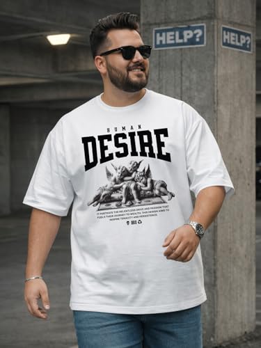 Image of Veirdo Men's Pure Cotton Half Sleeve Plus Size Printed T-Shirts, Stylish, Comfortable & Durable Cotton Tees | Sizes: S to 2XL