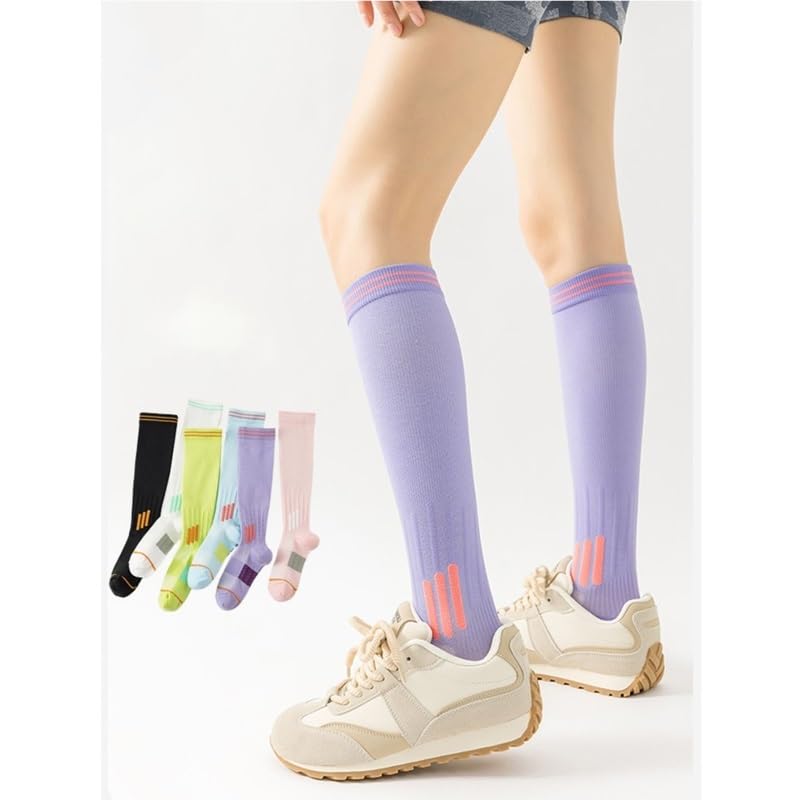Calcetines Deportivos de compresión for Correr, Saltar, Yoga, Calcetines Deportivos Profesionales de Moda, Calcetines Deportivos de enfermería, Calcetines Deportivos de fútbol(6pairs)