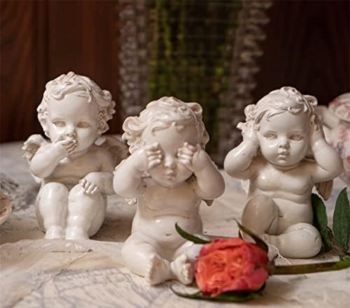 Amazon.co.jp: gannbarou かわいい 天使 オブジェ 見ざる 言わざる 