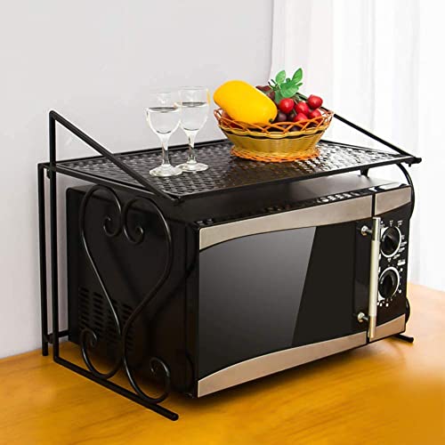 Image of 3-Tier Expandable Spice Rack Organizer, Black Counter Storage Shelf for Kitchen Cabinet, Pantry Storage (Modern)