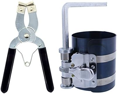 MMonDod Car Engine Piston Ring Installer Removal Kit - Piston Ring Compressor 2 1/8" to 7" & Adjustable Piston Installer Plier