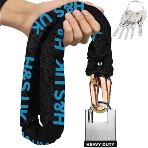 H&S Heavy Duty Motorbike Lock with Padlock Cover