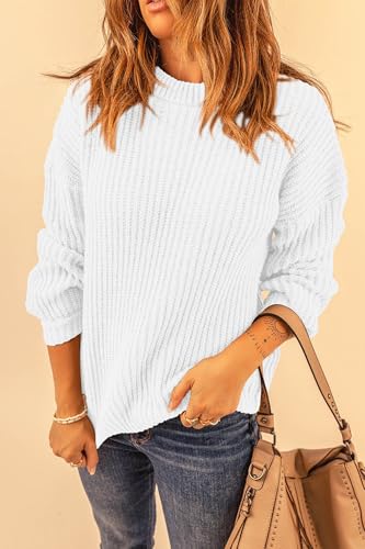 PRETTYGARDEN Fall Sweaters for Women 2025 Fashion Long Sleeve Casual Ribbed Knit Winter Clothes Pullover Jumper Tops