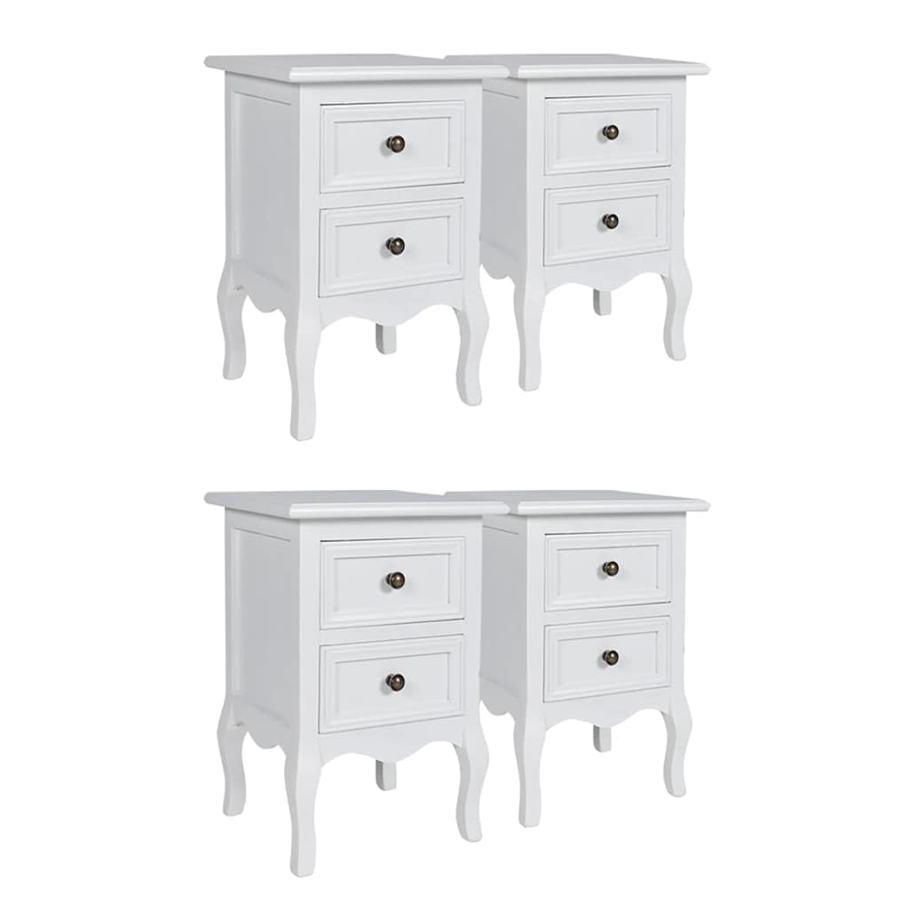 Petite table de nuit blanche vintage pour optimiser l'espace de la chambre