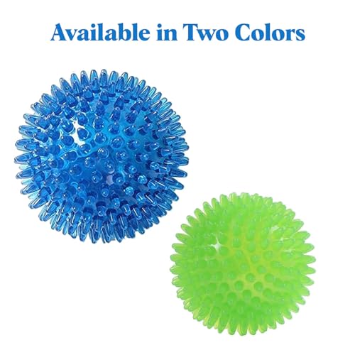 Image of Dog Toy Super Durable TPR Rubber, Ultra Light, Strong & Bouncy| Chew Toy for Dogs and Pets|Durable Natural Rubber Spiked Ball Toy|Chew and Teething Toy for Dogs and Puppies (Blue)