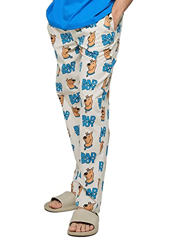 Image of The Souled Store Men Official Scooby Doo: Baddest Boy Beige Cotton Pajamas