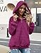 Romanstii Spring Sweatshirts Hooded for Women Fleece Jackets Sherpa Pullover Winter Coats with Pockets Fuchsia M