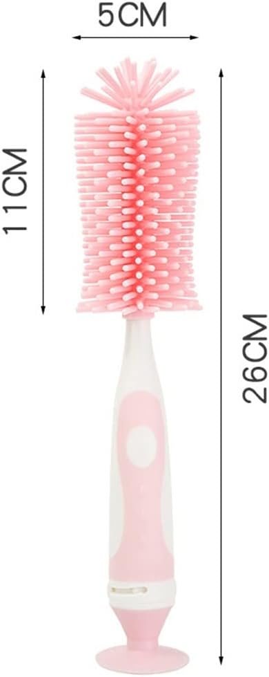 Silicone+PP Brushes Nipple Spout Tube Teat Sponge Feeding Bottle Cleaning Brush Multifunctional