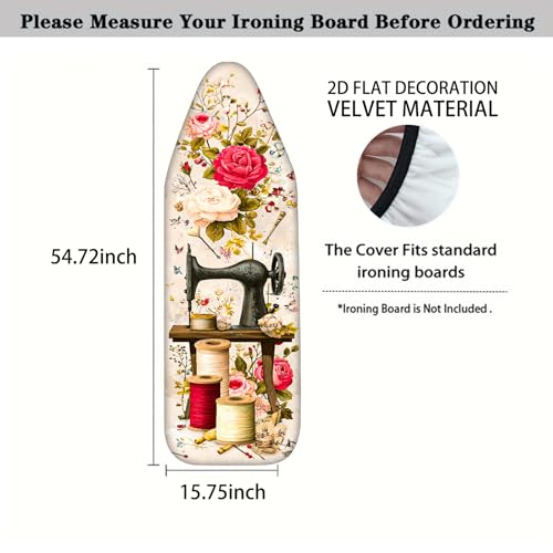 Image of Nuxovilar Sewing Machine Flower Ironing Board Cover 15x54 Polyester