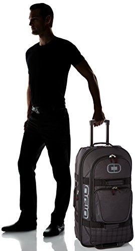 OGIO Terminal Strong and Durable, Reinforced Back Panel Wheeled Travel Bag Suitcase, 74 cm-95 Litre, Black Pindot