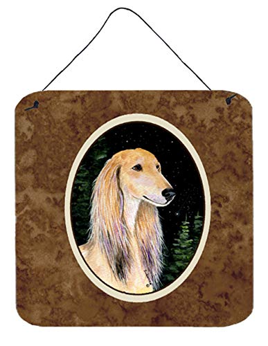 Caroline's Treasures SS8485DS66 Starry Night Saluki Wall or Door Hanging Prints Aluminum Metal Sign Kitchen Wall Bar Bathroom Plaque Home Decor, 6x6, Multicolor