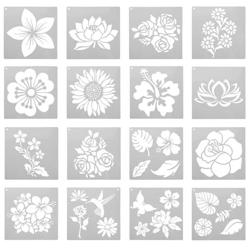 Plantillas de pintura para paredes lavables que evitan manchas en tus dibujos de flores