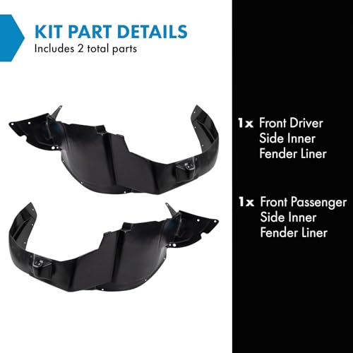 Image of TRQ Front Inner Fender Liner Set Compatible with 2006-2011 Chevrolet HHR GM1248180 GM1249180