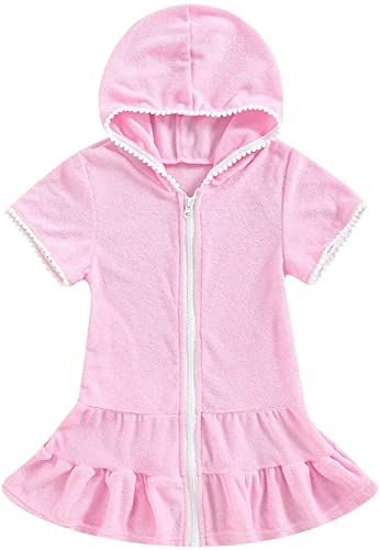 Twopumpkin Toddler Baby Girl Swimsuit Cover Up Pool Bathing Suit Swim Robe Towel Newborn Infant Girls Cover Ups for Swimwear