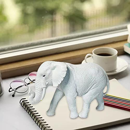 Statuette d'éléphant blanc en résine : idée cadeau déco de table - 7