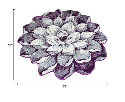 Tapete decorativo redondo Flower Rug 5ft miniatura 2