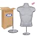 The Competitive Store Torso Male with Metal Base Body Mannequin, White