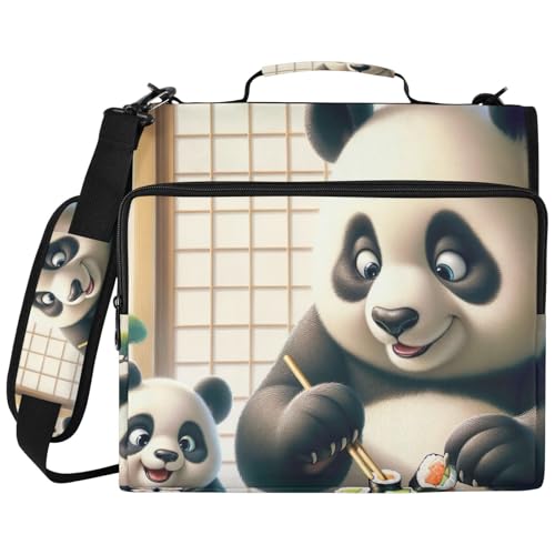 Sushi Pandas �W�b�p�[�o�C���_�[�o�b�O 3�����O�o�C���_�[�t�� �h���o�C���_�[�I�[�K�i�C�U�[ �w�Z��I�t�B�X�p 14�C���`�̃m�[�g�p�\�R���ɑΉ�