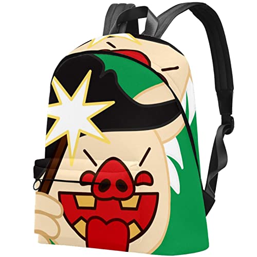 Mochila de lona grande verde Witch Pig para hombres y mujeres, Multicolor