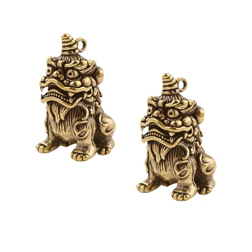 Estatua Feng Shui Pi Xiu Vintage de Bronce 2 Piezas miniatura 1