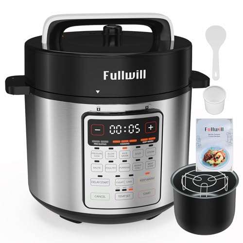 Image of Fullwill 6QT Electric Pressure Cooker, 9-in-1 Multi-Use Programmable Pressure Cooker with Slow Cook, Rice Cook, Steamer, Saute, Yogurt Maker, Food Warmer, Foodie Helper