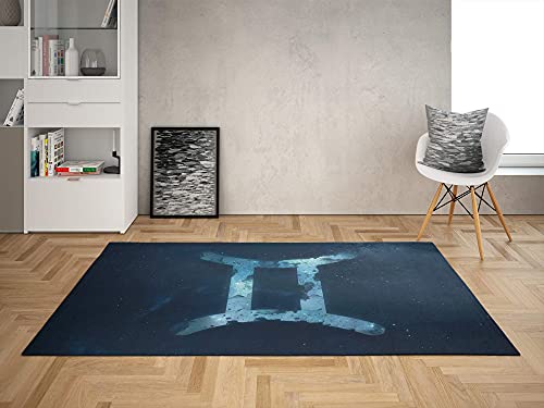 Oedim Alfombra Signo Zodíaco Géminis para Habitaciones PVC | 95 x 133 cm | Moqueta PVC | Suelo vinílico | Decoración del Hogar | Suelo Sintasol | Suelo de Protección |