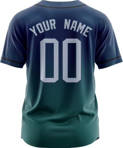 Custom Gradient Baseball Jersey Stitched/Printed Personalized Name Number Hip Hop Athletic V-Neck Shirts for Men Women Youth miniatura 3