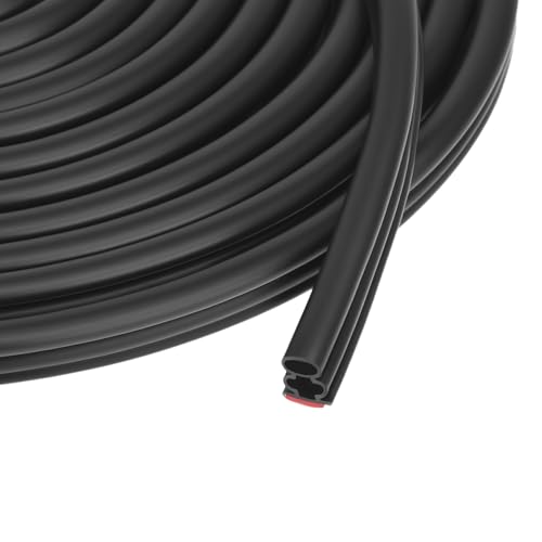 QWORK® 10M Türdichtung Selbstklebend Selbstklebend 12mm x 12mm Schwarz für Türrahmen & Fensterisoliâ€¦ – Miniatur