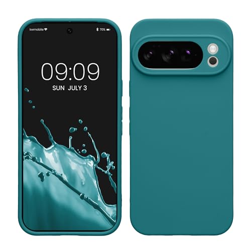 kwmobile Case Compatible with Google Pixel 10 Pro Case - Protective Slim TPU Phone Cover - Soft Matte Finish - Teal Matte - image 1