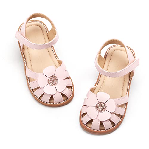 Image of Flaryzone Girls Sandals Closed Toe Summer Flats Dress Sandals Shoes Toddler /Little Kid