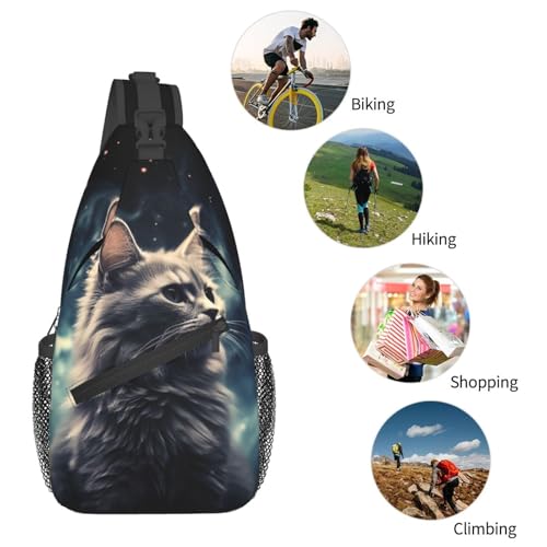 Mochila tipo bandolera para senderismo negra miniatura 6
