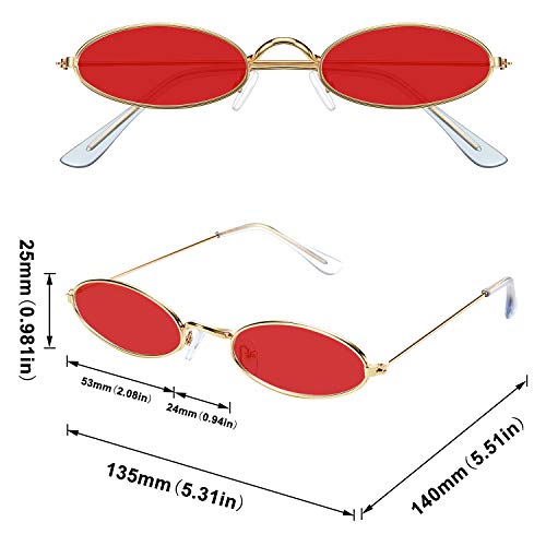 6 Pairs Vintage Oval Sunglasses Metal Frame Oval Sunglasses Slender Candy Color Sunglasses Eyewear2