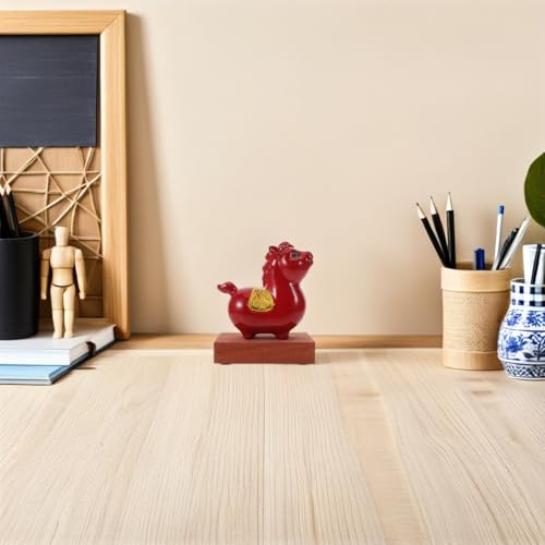 Cheval en céramique rouge figurine artisanale surface lisse - 6