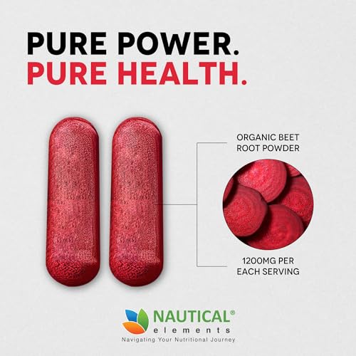 image for Nautical Elements Beet Root Capsules - 1200mg Per Serving - 200 Beet R