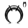 Pierced Owl - 8-14GA Stainless Steel Basic Septum Pincher Nose Ring with 2 Black O-Rings