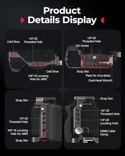 Image of SmallRig ZV-E1 Cage Kit with Silicone Grip and Cable Clamp for HDMI, Full Camera Cage Kit for Sony ZV-E1, Built-in Quick Release Plate for Arca-Type, Cold Shoe Mounts - 4257B | Full Camera Cage Kit for Sony ZV-E1, Bulit-in Quick Release Plate for Arca-Type, Cold Shoe Mounts, for DJI Mic 2