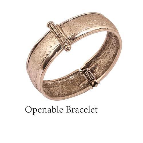 Image of Touchstone Indian bracelets for women mixed metal cuff crystal rhinestones bracelet handcrafted wrist enhancer free size designer in gold or oxidized white tone