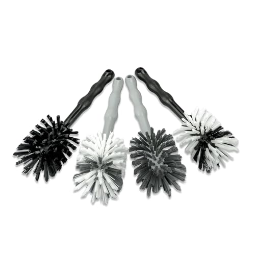 Wundermix - Mixtopf-Spülbürste für Thermomix (4er Set) Reinigungsbürste für Mixtöpfe (z.B. vom Thermomix & Monsieur Cuisine) Robuste Bürsten mit Nylon-Borsten Spülbürsten Set