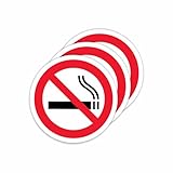 Viro Display „Rauchen verboten“ Selbstklebende Vinyl-Aufkleber – 80 x 80 mm – 3er-Pack