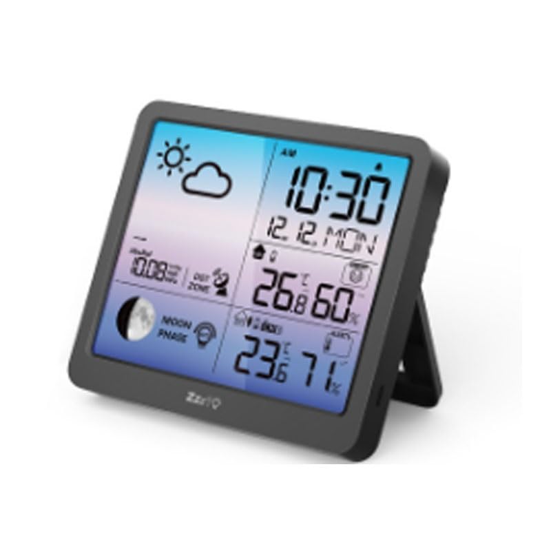 ABS Electronics LED Color Screen Weather Forecast Clock Multifunctional