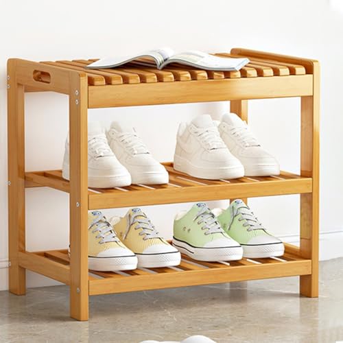 Banc d'entrée à chaussures marron clair 50 cm avec casiers de rangement pour couloir