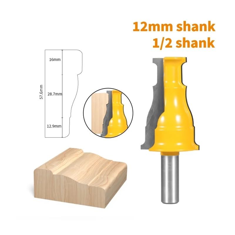 1 pieza 12 MM 12,7 MM vástago puerta y ventana carcasa enrutador broca carpintería fresa for cara de madera(12.7x41.3x63.5)