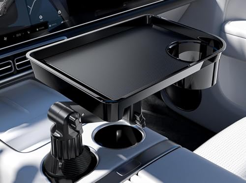 3-in-1 Car Cup Holder Tray for Kia Telluride 2020–2026 360°Rotation Food Table with Solid...