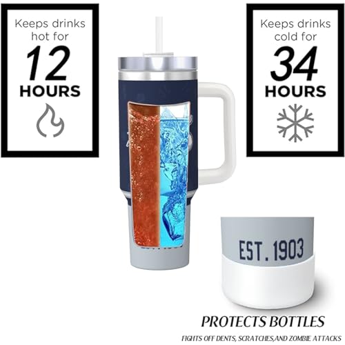 Image of New-York 30 oz Tumbler with Handle and Straw,Car cup,Coffee Mug,100% Leakproof Insulated Tumbler with Lid and Straw,Made of Stainless Steel,Cup Holder Friendly Base,Classic Collection Gifts for Fans