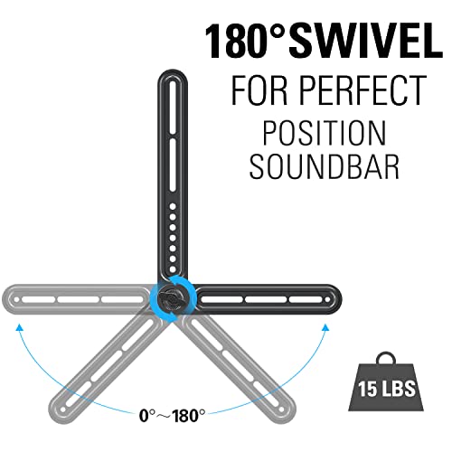 Image of Mounting Dream Soundbar Mount Fits Most Sound Bars Up to 15 lbs, Mounting Soundbar Above or Under TV, Sound Bar Mounting Brackets for TV, Sound Bar Mount with Detachable Extension Plates MD5422