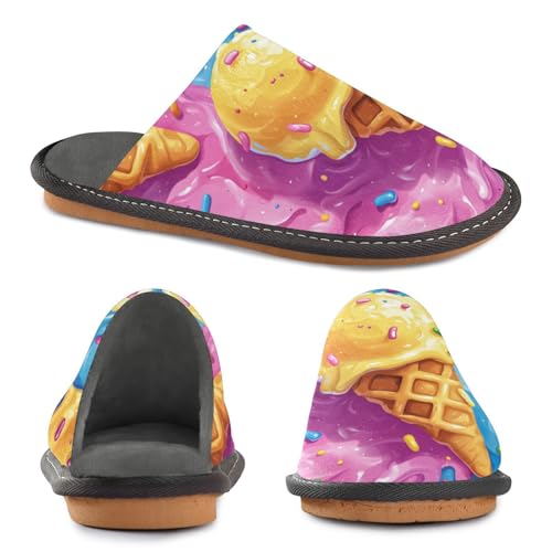 Slippers for Women Ice Cream Cone Sprinkles Soft Fuzzy Women's Slippers Indoor and Outdoor Shoes2