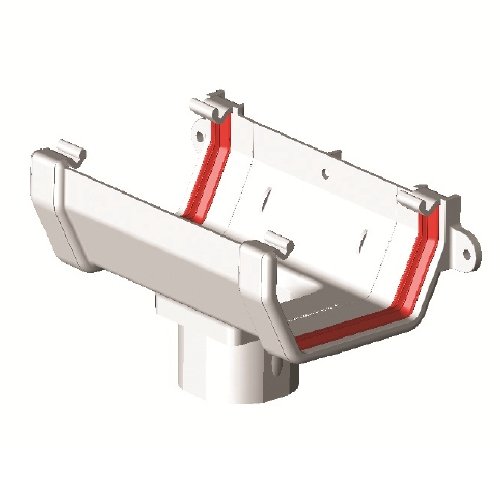 Square Gutter Running Outlet White