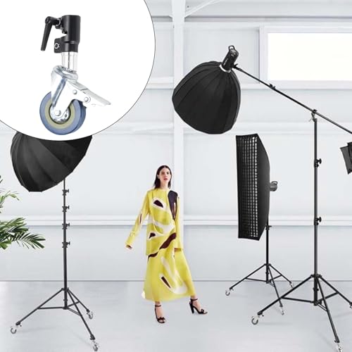Image of 3pcs Photography Light Wheels Metal Photography Light Stand Casters Photography Light Stand Swivel Casters for 25mm Studio Video Equipment
