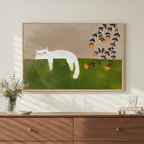 Framed Neutral and Green Wall Art for Bedroom Decor, Large Cozy C...