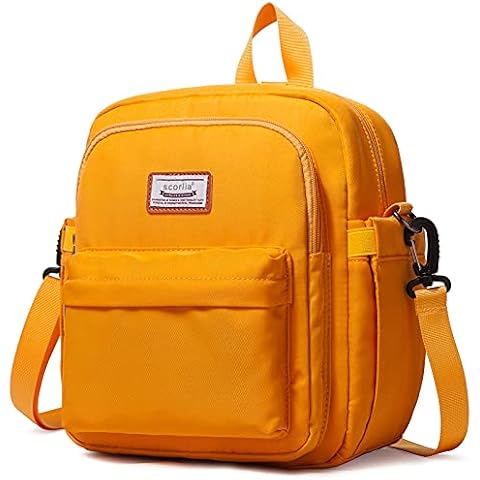 Scorlia Insulated Lunch Bag, Classic Backpack Style Lunch Tote for Women, Large Convertible Lunch Cooler Box with Side pockets for Hiking,Office, Beach, Picnic, Yellow Cover